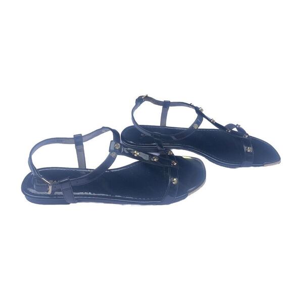 New Bandolino 8.5 Black Gold Accent Trim Sandals BDTAOS Taos 1541 Women’s size - Picture 10 of 12